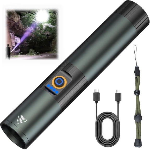 5-in-1 Magnetic Flashlight 1800LM Rechargeable Multi-Color Torch, 5 in 1 Flashlight, Tail Magnetic Attachment, 5 Light Modes & Type-C Charging, for Camping, Hiking, Emergency