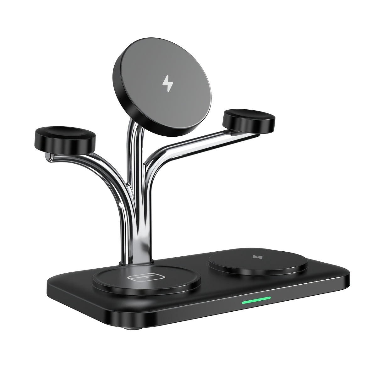 5-in-1 Magnetic Wireless Charging Stand for iPhone 17/16/15, Apple Watch Series 9/8/7, AirPods 3/2 with Night Light & USB Output
