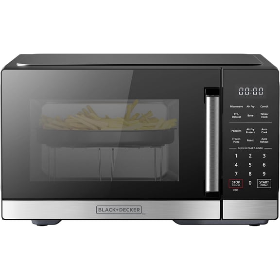 5-in-1 Microwave Oven with Air Fry, Combi, Bake, Roast, and Convection Cooking, 0.9 cu. ft. Countertop Microwave, Stainless Steel, 900 Watts, Child-Lock, ES9P032NA