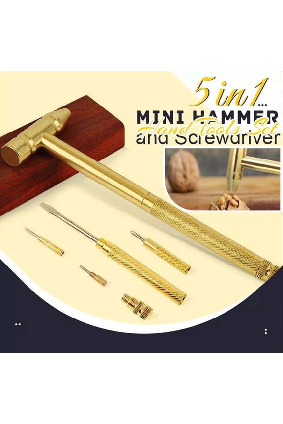 5-in-1 Mini Screwdriver, Multifunctional Copper Plated Tool Set, Portable Compact for Home Repair DIY Jewelry Watch Fixing