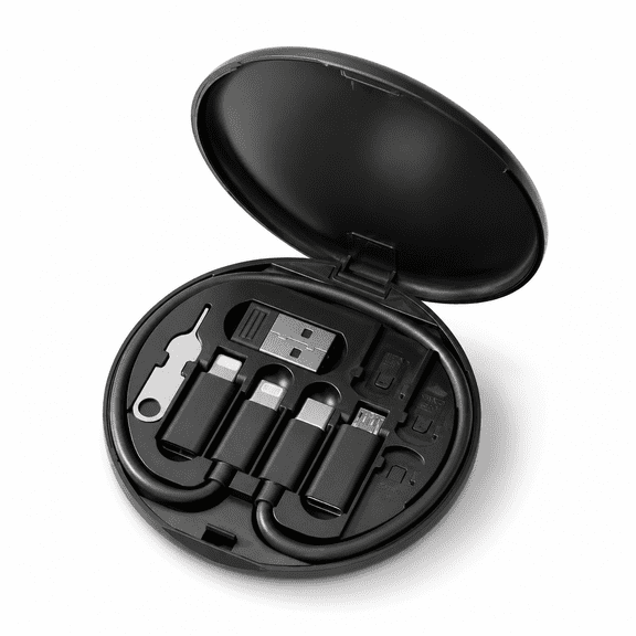 5-in-1 Multi-Device Data Cable with Storage Case – Super Fast Charging, Portable Travel-Friendly USB Charging Cable, Efficient One-Line Solution
