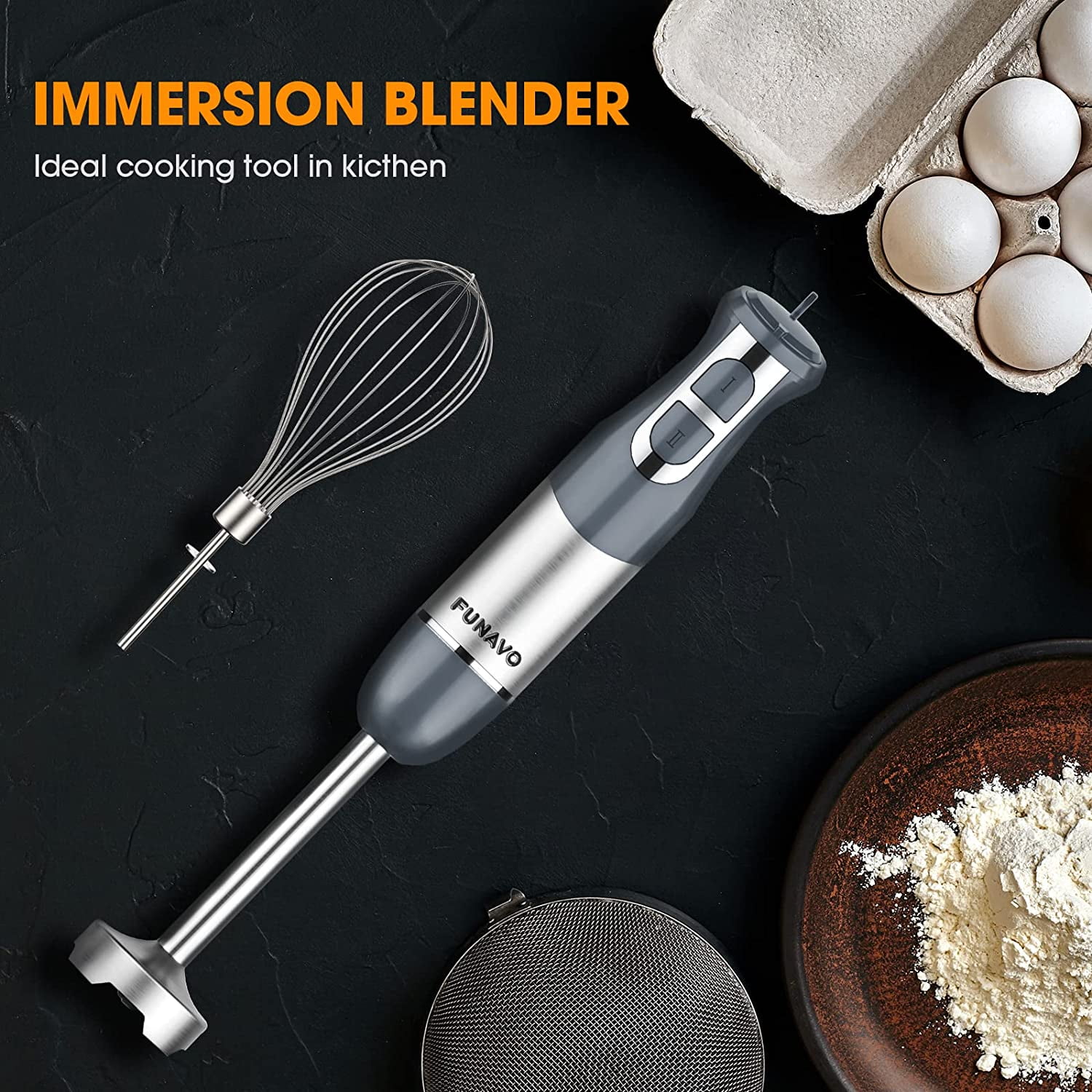 5in1 MultiFunction Hand Blender 12 Speed 800W Stainless Steel