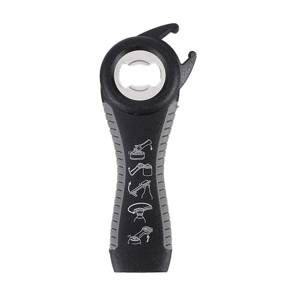 5-in-1 Multi Function Plastic Grip Bottle Opener- Easily Opens Twist Caps, Bottle Caps, Canning Lids and Can Tabs,Jar Opener for Seniors and Arthritic Hands
