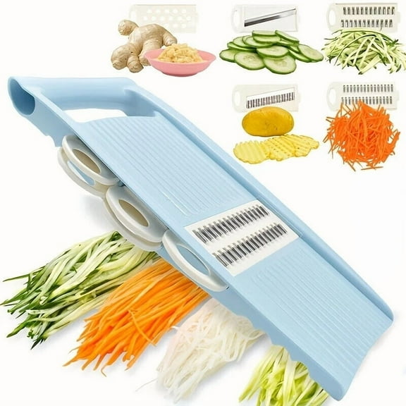 5-in-1 Multi-Functional Vegetable Chopper Onion Mandoline Slicer Dicer Cutter-BLUE