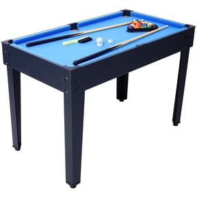 5-in-1 Multi-Game Table - Billiards, Push Hockey, Foosball, Table Tennis, and Basketball black/blue