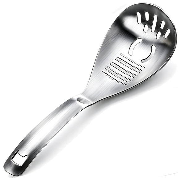 5 in 1 Multifunction Cooking Spoon, 304 Stainless Steel Kitchen Tool, Egg Separator, Slotted Strainer, Potato Masher Grinder, Bottle Opener