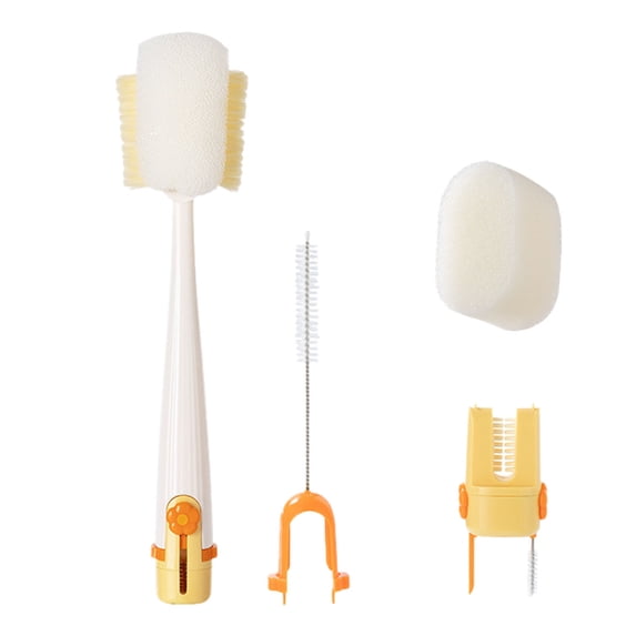 5-in-1 Multifunctional Cleaning Brush Set - Portable Bottle & Cup Lid Cleaner Tools for Water Bottles, Cups, Straws, and Narrow Mouths,White - 30.5x5cm