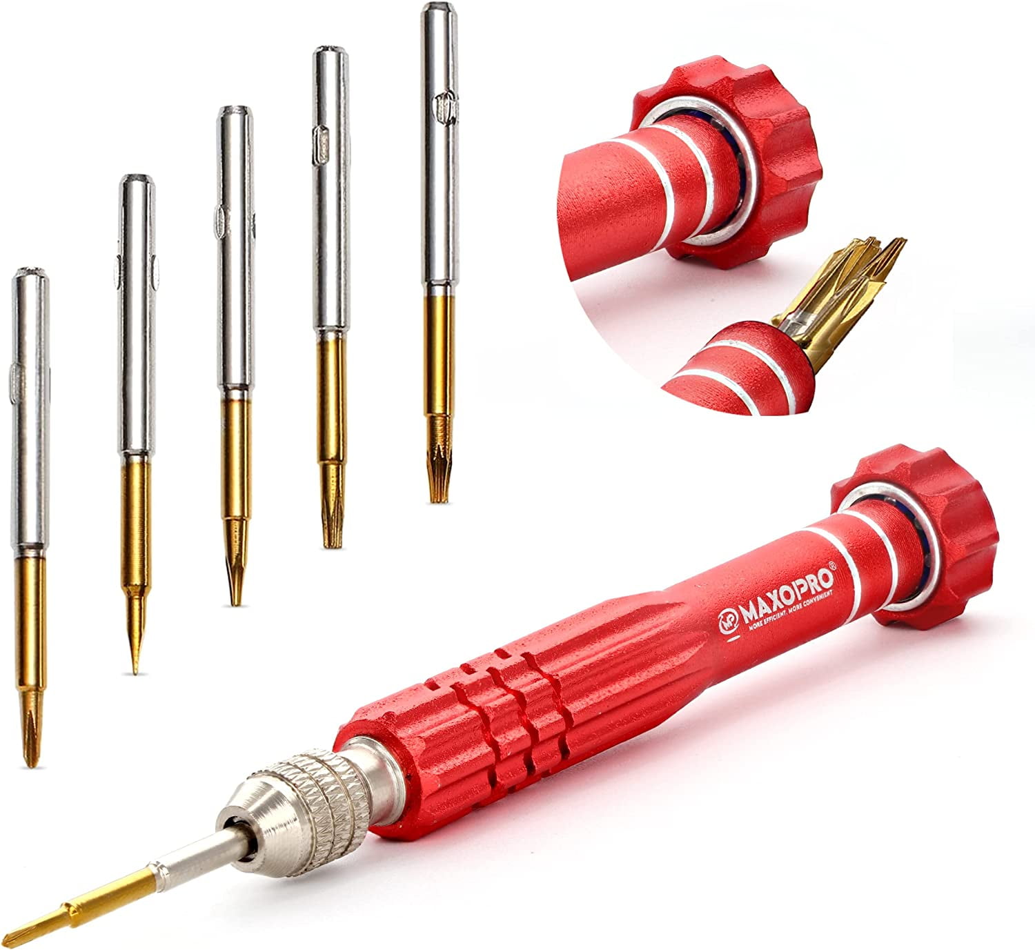 MaxoPro CRV Multifunctional Aluminum Alloy Magnetic Head Screwdriver Set 5 Pieces