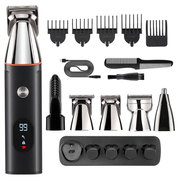 Luxbird Hair Cutting Kit 5-in-1 Multifunctional  Hair Clipper Haircutting & Grooming Kit, Cordless Nose Beard Trimmersfor Whole Family, Beginner-Friendly with Charging Base