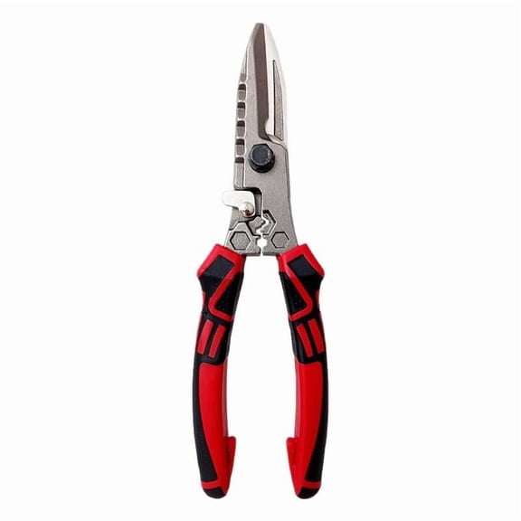 5-in-1 Multifunctional Interchangeable Plier Set - Heavy Duty Metal Cutting, Cable Stripping & Crimping Tool with Non-Slip Grip