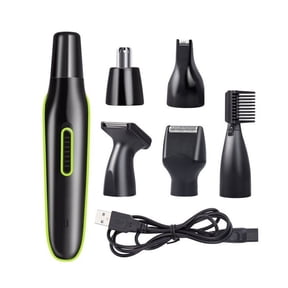 5 in 1 Multifunctional Men's Facial Beauty Facial Hair Remover Nose Hair Trimmer Corner Trimmer, Topboutique Dry and Wet, USB Charging, Easy to Clean Black