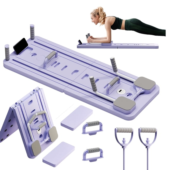 5-in-1 Multifunctional Pilates Reformer Board for Home, Portable Ab Core Trainer, Foldable Abdominal Board, Purple