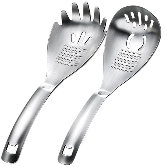 5-in-1 Multifunctional Spoon, 304 Stainless Steel Kitchen Tool – Mashes Potatoes & Garlic, Separates Eggs, Opens Bottles, Strains Foods