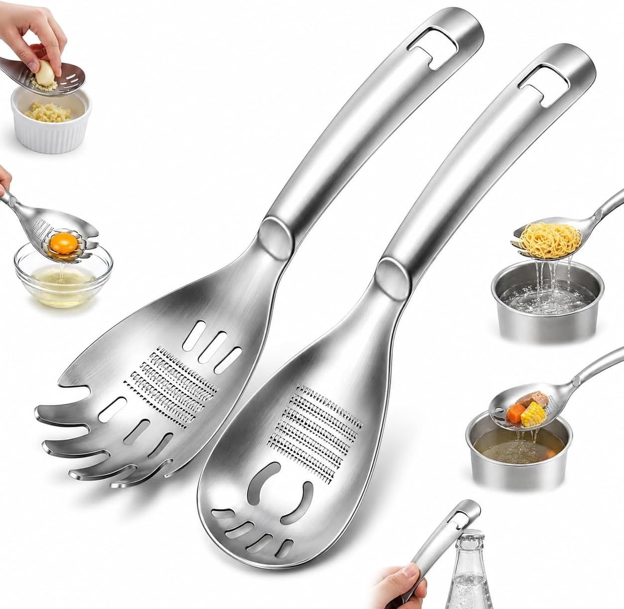 Toast Spoon 5-in-1 Multifunctional Stainless Steel Cooking Spoon, Slotted Serving ...