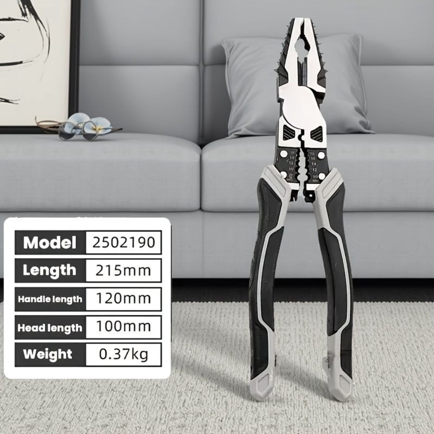 5-in-1 Multifunctional Tiger Pliers Industrial Grade Automatic Wire Stripper Cutter with PVC Handle