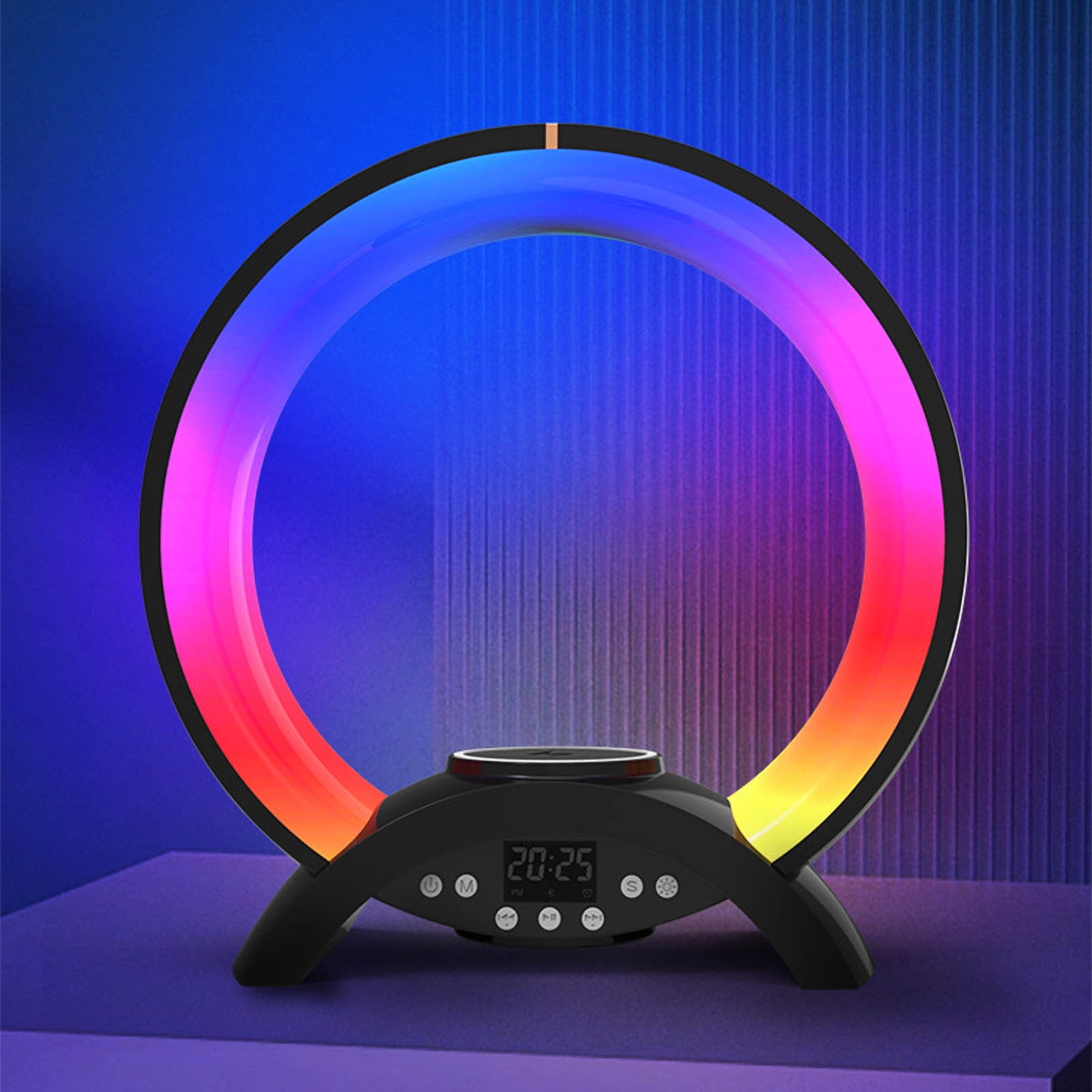5-in-1 Wireless Charger With Bluetooth Speaker, UV Nail Light, Clock & Night Light