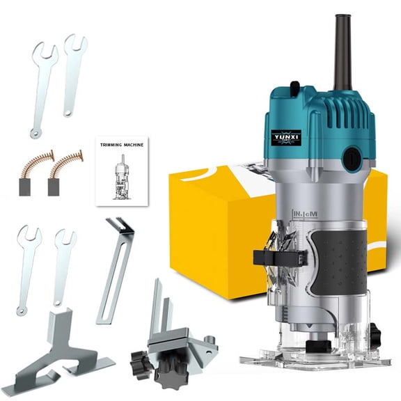 5-in-1 Multifunctional Woodworking Tool Kit with Complete Accessories, Portable Electric Trimming & Carving Machine for DIY Projects