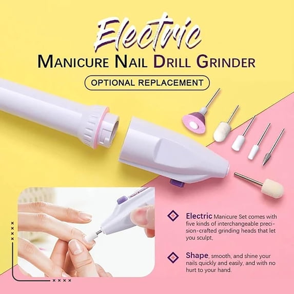 5 in 1 Nail Pen Grinder Polisher Manicure Sharpener Test Mini Beauty Tool Kit