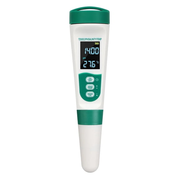 5 in 1 PH Meter Temperature TDS EC Salinity Meter Rechargeable Digital Water Quality Monitor Salt  Tester for Aquarium Pools ,Accurate and Reliable