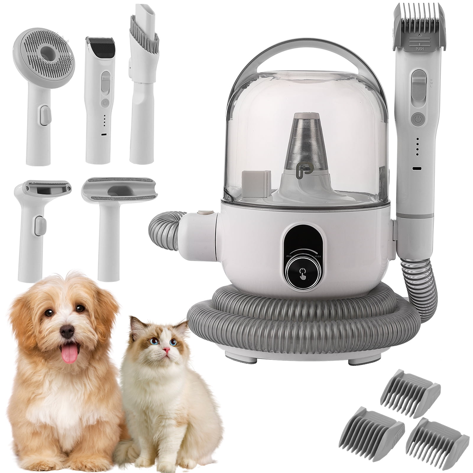5 in 1 Pet Vacuum Grooming Kit, 2L Large Capacity Hair Storage, Self ...