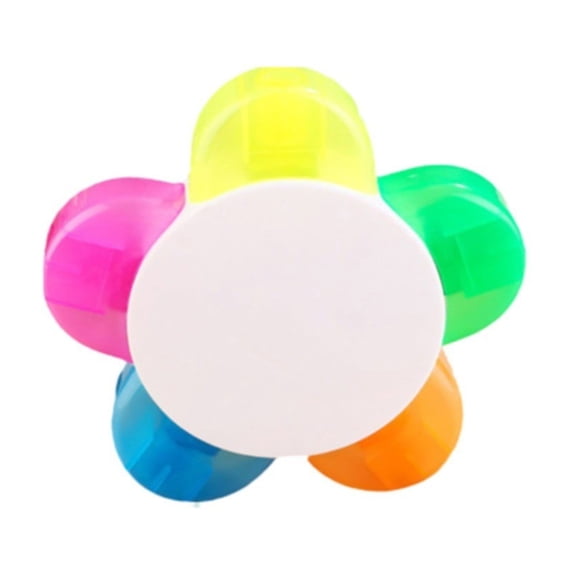 5-in-1 Petals Flower Shape Highlighter Pens, Cartoon MultiColor Markers, Thick Thin Line Highlighter, Floral Marker Pen, Portable 50ml Colored Line Marker, Art Drawing Highlighter