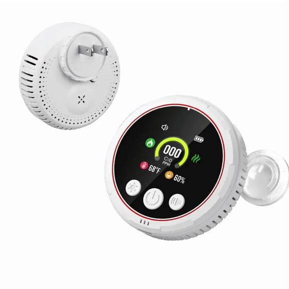 5-in-1 Portable Detector, LCD Display Temperature Humidity Gauge with High Accuracy Sensor, High-Definition Display Accurate Alerts Ideal For Kitchen Garage RVs Apartments