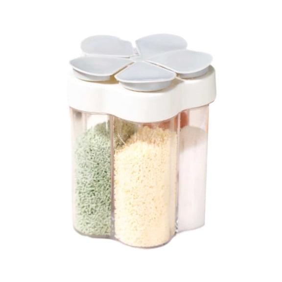 5 in 1 Portable Food Storage Containers Leak Proof Camping Kitchen Seasoning Dispenser with Lids for Outdoor Travel Picnics