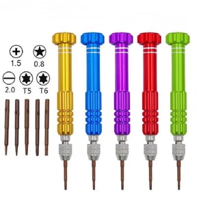 5-in-1 Precision Screwdriver Set, Aluminum Alloy Multi-Bit Tool for iPhone, Android, Glasses & Electronics Repair