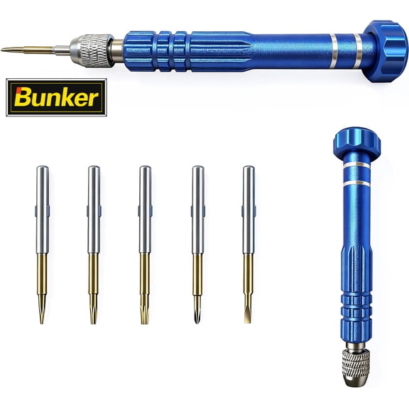 5-in-1 Precision Screwdriver Set, Mini Magnetic Screwdriver Tool Kit with S2 Steel Bits, Aluminum Alloy Handle for Eyeglasses, Electronics, Phone, Laptop, Watch Repair
