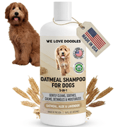 5-in-1 Premium Oatmeal Shampoo for Dogs, Gentle for Itchy & Sensitive Skin, Provides Itch Relief, Hypoallergenic & Soothing for Dry Skin, Moisturizing Anti-Itch, Made in USA, 16 oz [We Love Doodles]