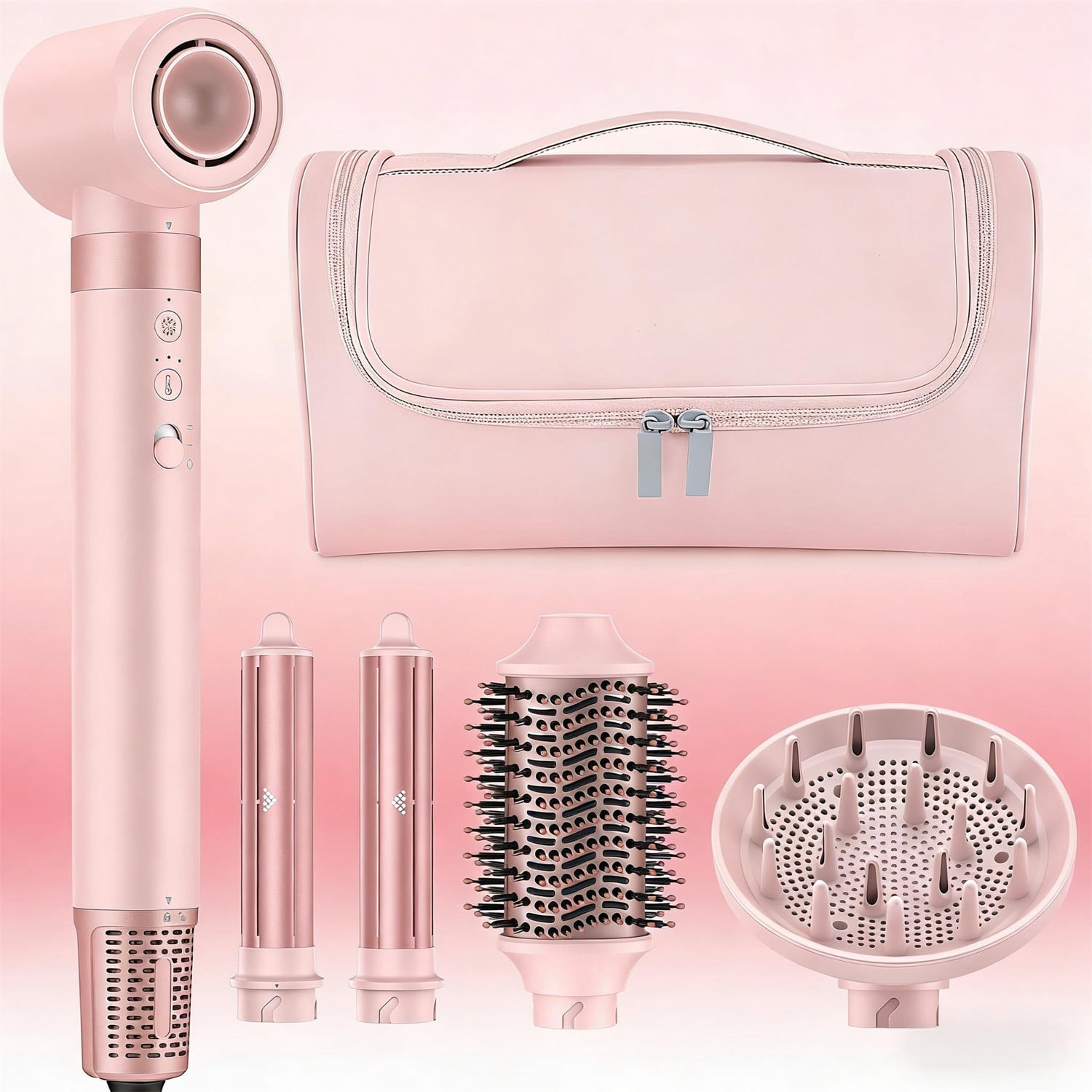 5 in 1 Professional Hot Air Styler Frizz-Free Hair Dryer Brush with Diffuser