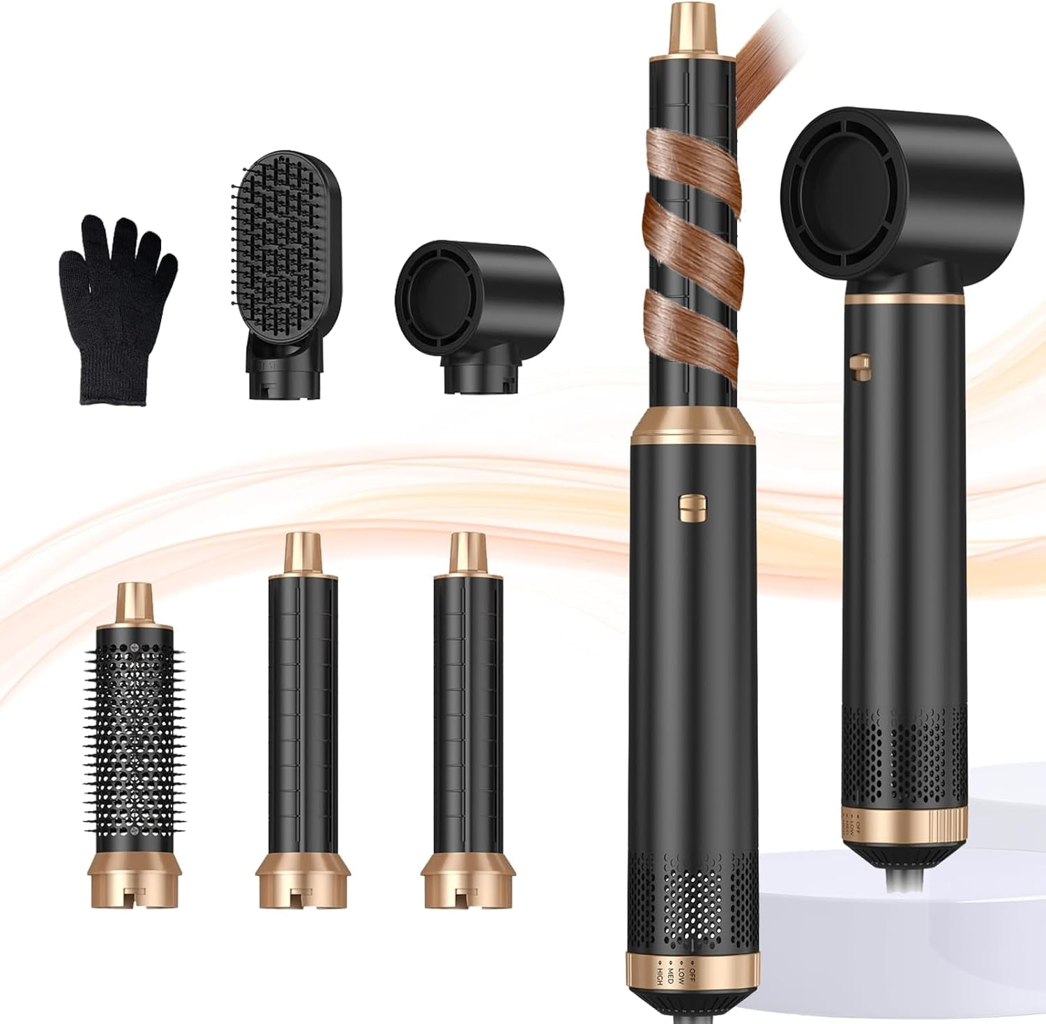 5-in-1 Professional Hot Air Styler Kit, Complete Hair Dryer Brush ...