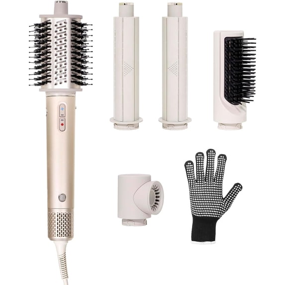 5-in-1 Professional Hot Air Styler Kit, Complete Hair Dryer Brush System with 110,000 RPM Motor for Volumizing, Smoothing & Auto-Wrapping Curls
