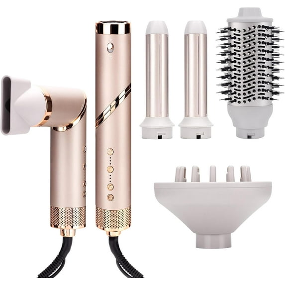 5-in-1 Professional Hot Air Styler Kit, Complete Hair Dryer Brush System with 110,000 RPM Motor for Volumizing, Smoothing & Auto-Wrapping Curls