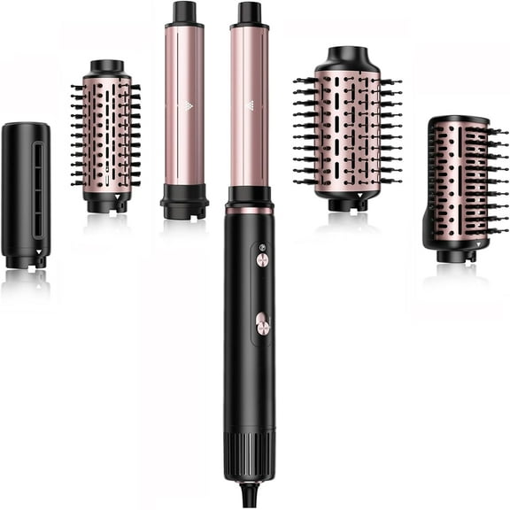 5-in-1 Professional Hot Air Styler Kit, Complete Hair Dryer Brush System with 110,000 RPM Motor for Volumizing, Smoothing & Auto-Wrapping Curls