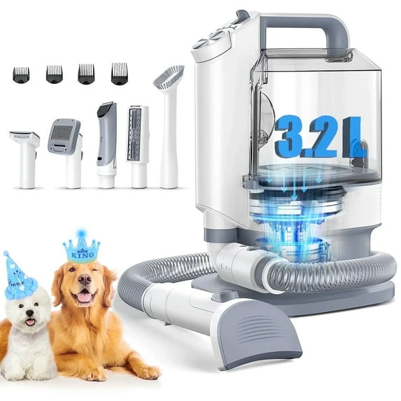 Osoeri Dog Grooming Vacuum Trimmer with 13kPa Suction, Quiet 3.2L Dust Cup, 3 Modes