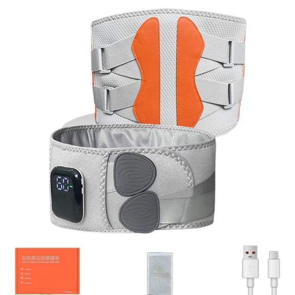 5-in-1 Red Light Therapy Belt for Lower Back Pain Relief, Infrared Heating Massage Lumbar Support, Adjustable Posture Corrector with 660nm/850nm LED