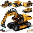 thumbnail image 1 of Ylutex 5 in 1 STEM Building Block Set, App & Remote Control Construction Building Block Vehicle Kit, DIY Excavator Crane Truck Bulldozer Roller, 1 of 7