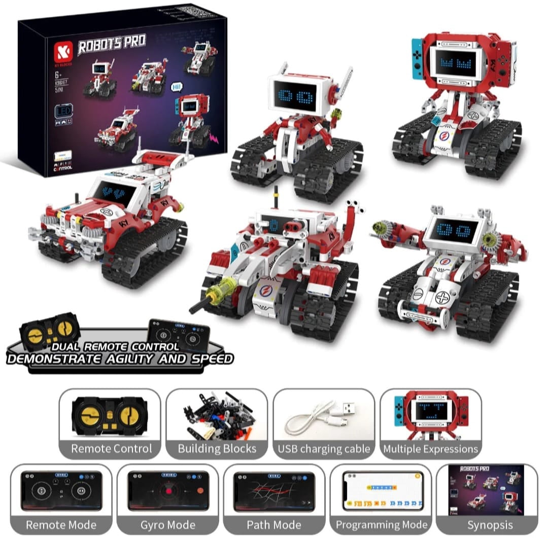 5-in-1 STEM Robot Building Kit K96167 with App & Remote Control ...