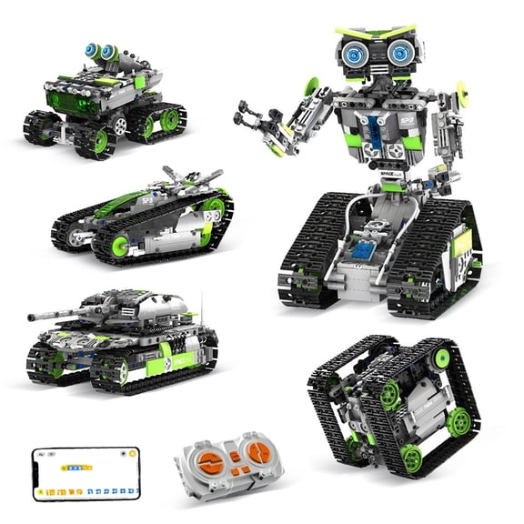 5 in 1 STEM Robotics Kit Remote Control & App Controlled 757 Pieces DIY Building Science Educational Kit Birthday Present for Teen Boys and Girls