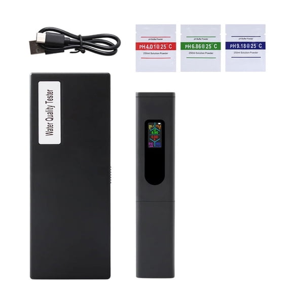 5 in 1 Salinity Meter PH Water Quality Tester Digital EC TDS TEMP Monitor Rechargeable Test for Aquarium Hydroponic Pool