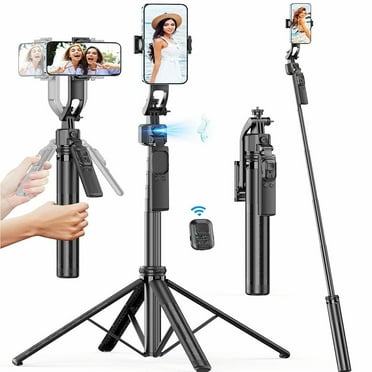 Auto Face Tracking Tripod 360° Rotation, 71" Extendable Selfie Stick Phone Holder for iPhone Videos