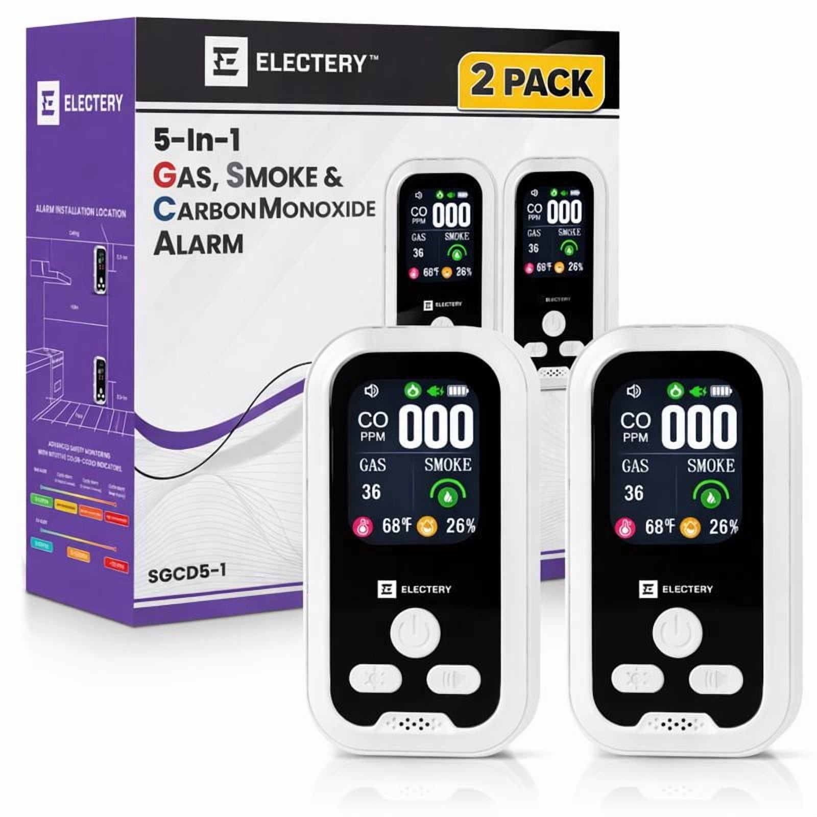 5 in 1 Smart Indoor Air Quality Monitor with Temperature &amp; Humidity, Multi-Gas Sensor, Real-Time Display for Home, RV &amp; Travel