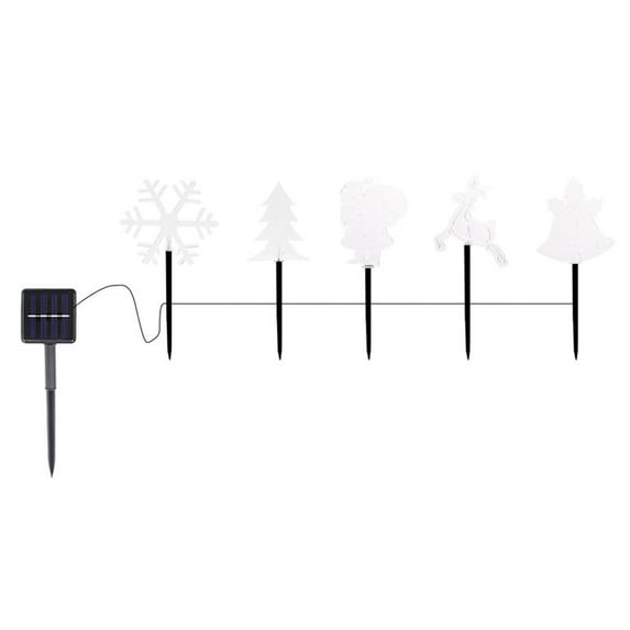5-in-1 Solar Powered Christmas Lights Outdoor Holiday Decor with Auto Timer