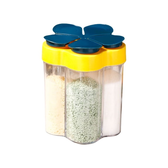5 in 1 Spice Container, Multi-Compartment Seasoning Shaker with Flip Lid, for Kitchen Cooking, BBQ, Camping, Picnic, Spice Storage