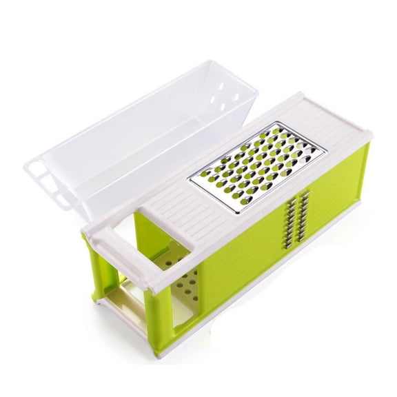 5-in-1 Square Vegetable Slicer Multi-Function Kitchen Grater Multi-Purpose Food Cutter Spiral Slicer With Hand Guard Vegetable Dicer Suitable for Cabbage, Garlic, Potatoes, Tomatoes, Fruits, Ch