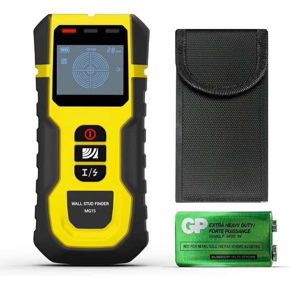 5-in-1 Stud Finder with Intelligent Sensor, HD LCD Display and Audible Alarm, Wall Scanner for Metals, AC Wires, Wood and Pipes - Professional Electric Wire Detector
