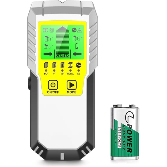 5-in-1 Stud Finder Wall Scanner with LCD Display, Audio Beep, Detects Wood Metal AC Wires and Pipes Behind Walls