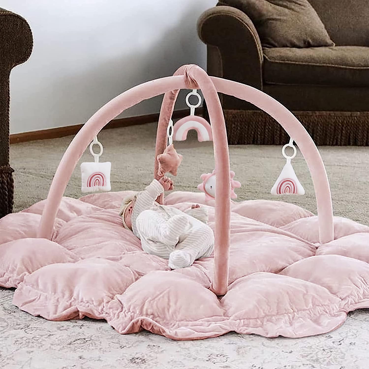 Elinrat Juegos Bebe, 5 En 1 Baby Play Gym Mat