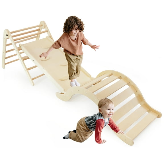 5-in-1 Toddler Climbing Toys Indoor, Climbing Toys with Ramp for Sliding or Climbing, Sturdy Kids Play Gym, Indoor Outdoor Playground for Toddlers